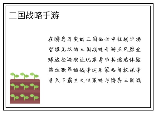 三国战略手游